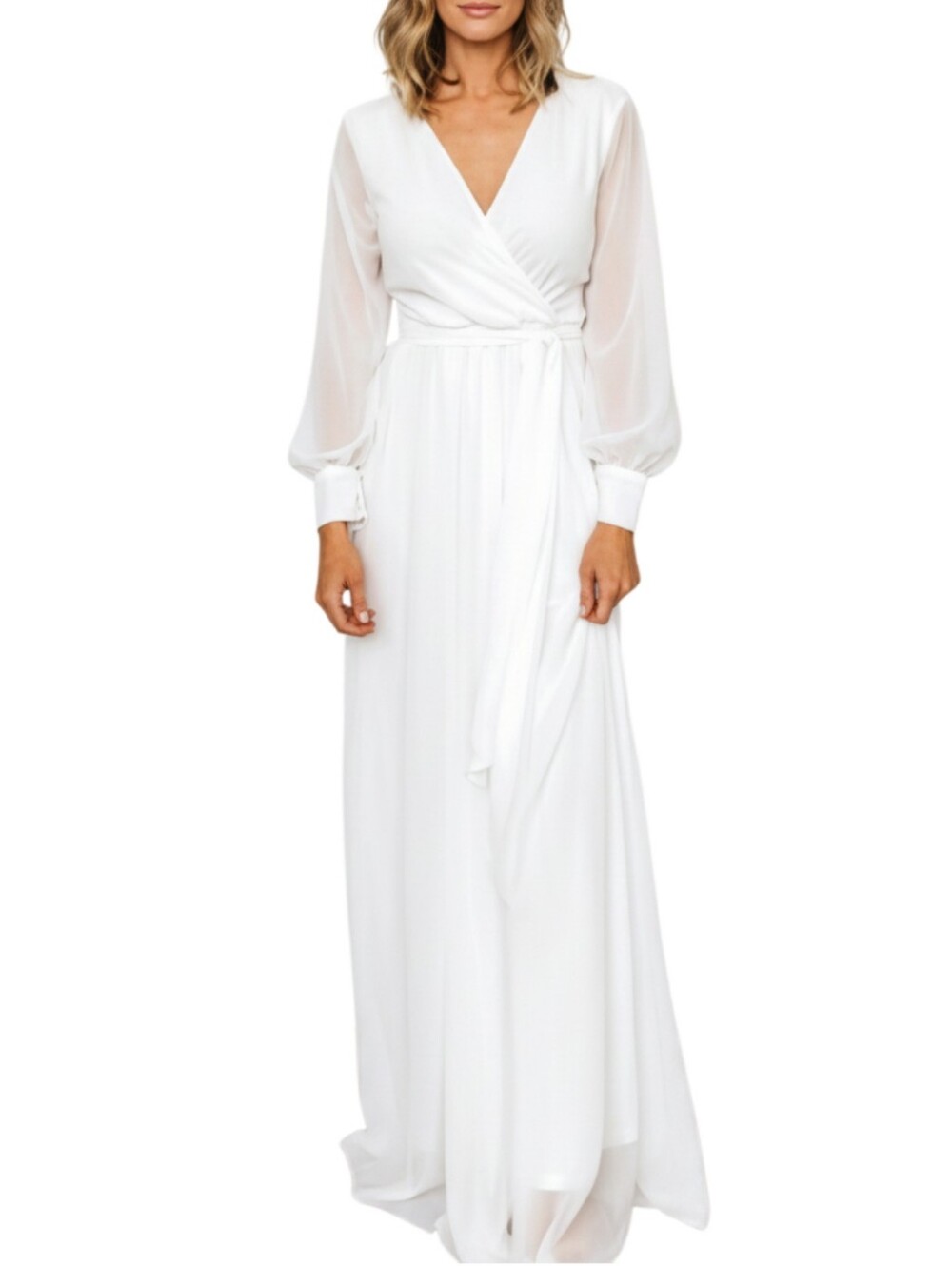 Baltic Born Lydia White Maxi Dress Size Medium Long Sleeve Fairycore Bridal NWOT